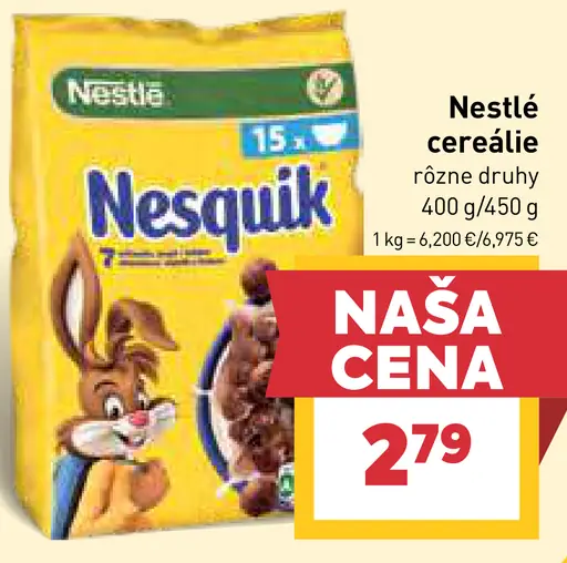 Nestlé cereálie Nesquik rôzne druhy