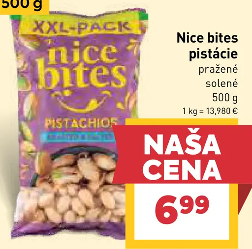 Nice bites pistácie pražené, solené