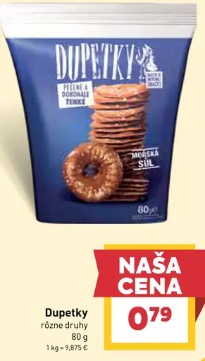 Dupetky slané pečivo morské soľ rôzne druhy
