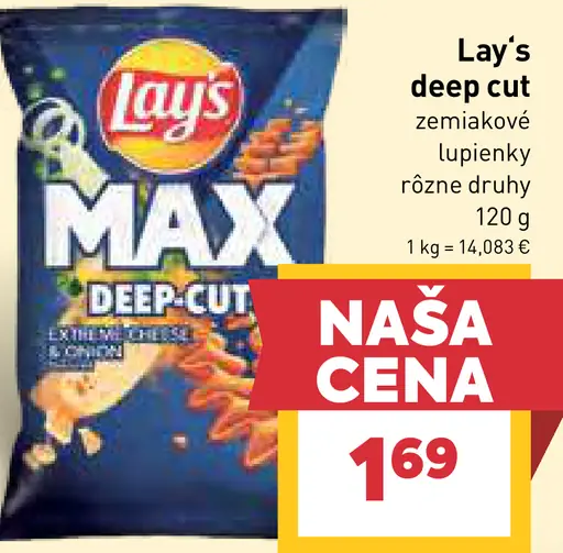 Lay’s deep cut zemiakové lupienky rôzne druhy