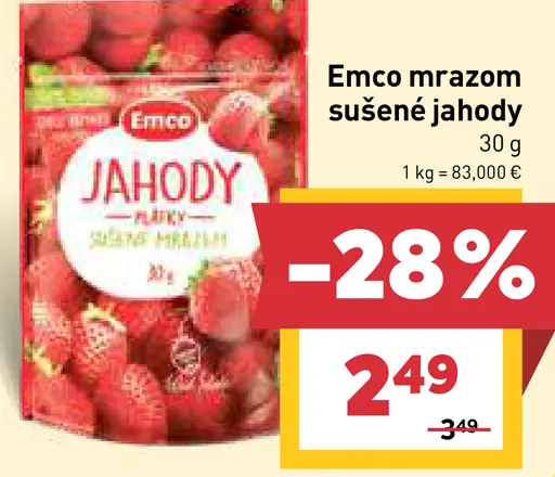 Emco jahody sušené mrazom plátky