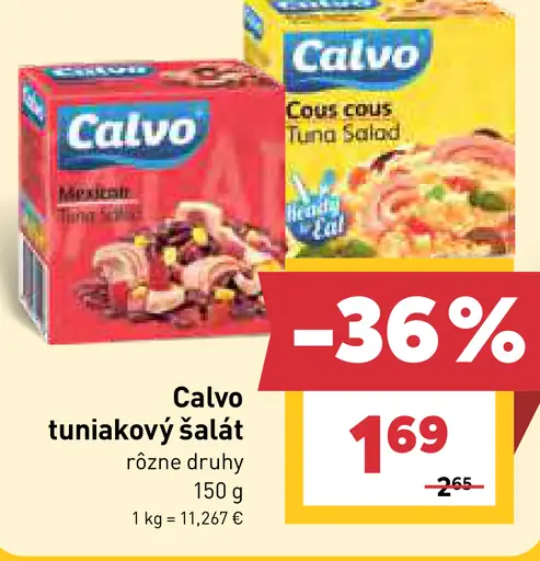 Calvo Tuniakový šalát rôzne druhy