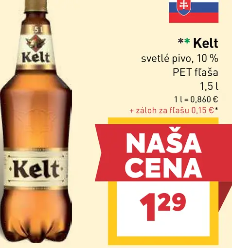 Kelt svetlé pivo PET fľaša