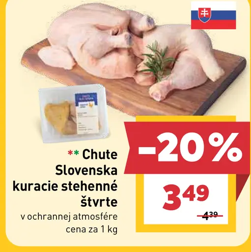 Chute Slovenska kuracie stehnenné štvrte