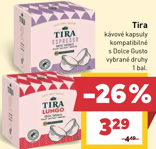 Tira kávové kapsuly kompatibilné s Dolce Gusto