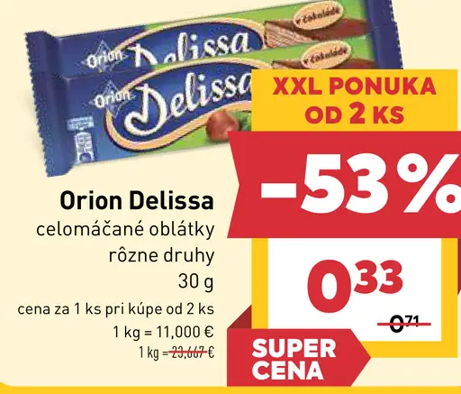 Orion Delissa celomáčané oblátky rôzne druhy