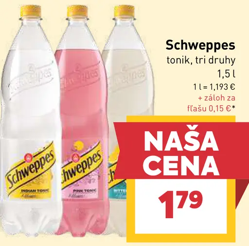 Schweppes tonic a iné druhy