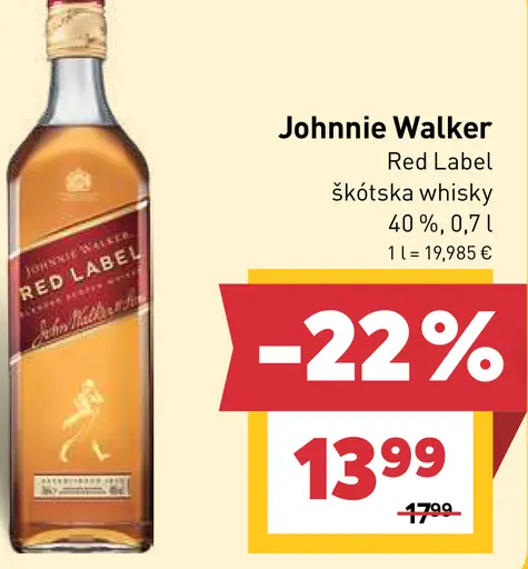 Johnnie Walker Red Label škótska whiskey