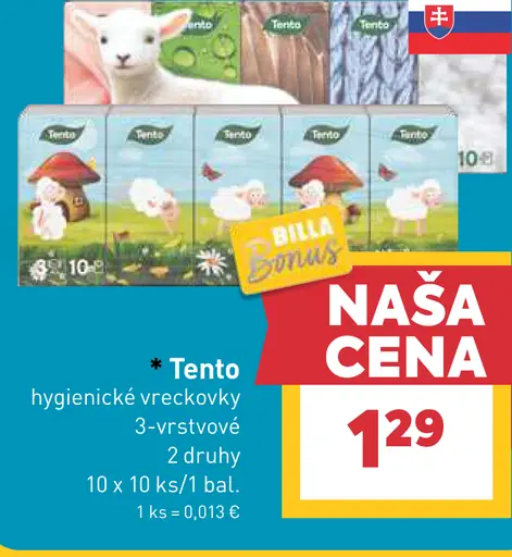 Tento 3-vrstvové hygienické vreckovky