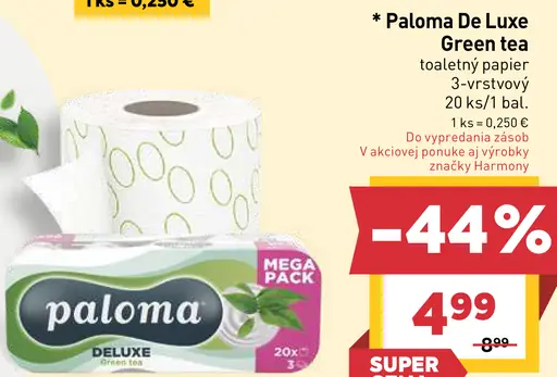 Paloma Deluxe Green Tea 3-vrstvový toaletný papier