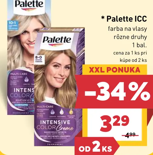 Palette ICC farba na vlasy