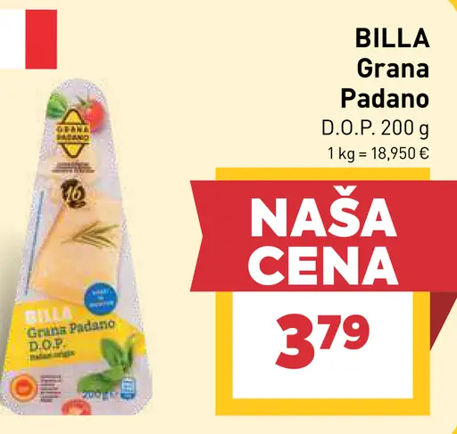 BILLA Grana Padano D.O.P. syr