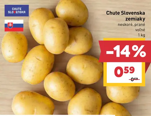 Chute Slovenska zemiaky neskoré prané voľné