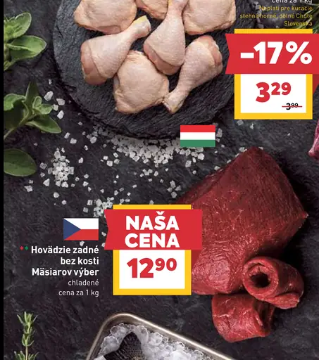 Mäsiarov výber hovädzie zadné bez kosti chladené