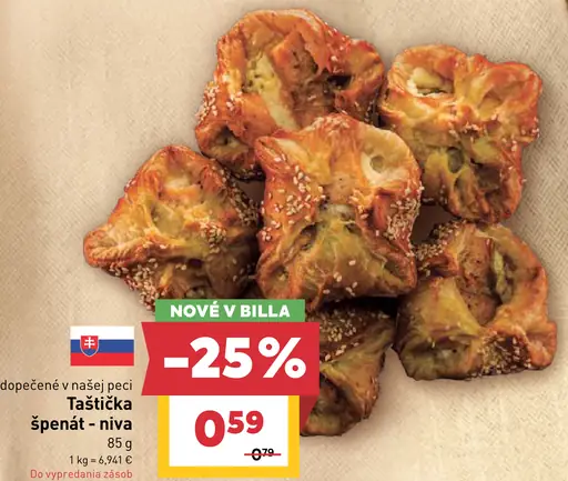 Taštička špenát – niva