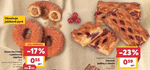 Donut škoricový s jablkovou náplňou