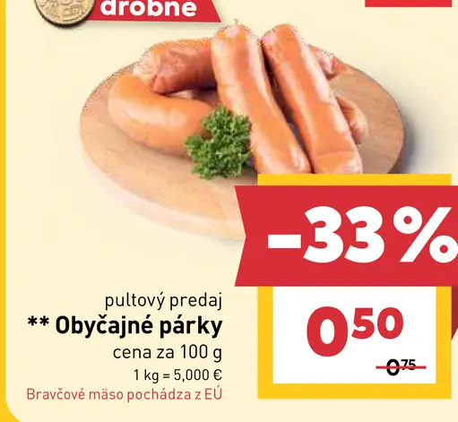 BILLA Obyčajné párky