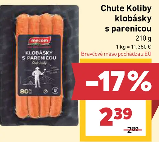 Mecom Chute Koliby klobásky s parenicou
