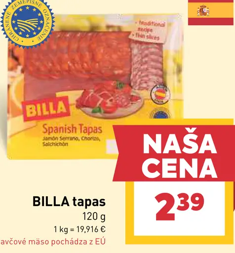 BILLA tapas bravčové mäsové pochúťky