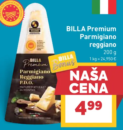 BILLA Premium Parmigiano Reggiano syr