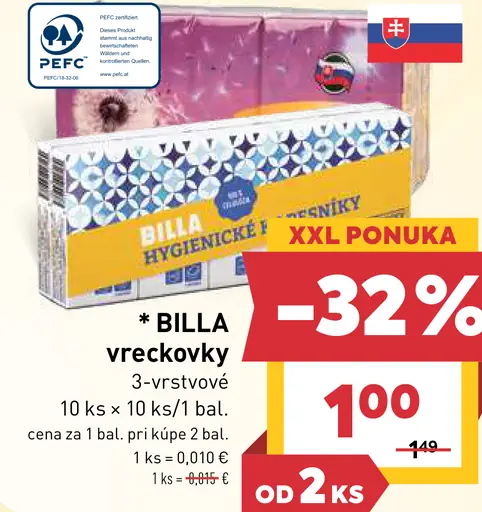 BILLA vreckovky 3-vrstvové