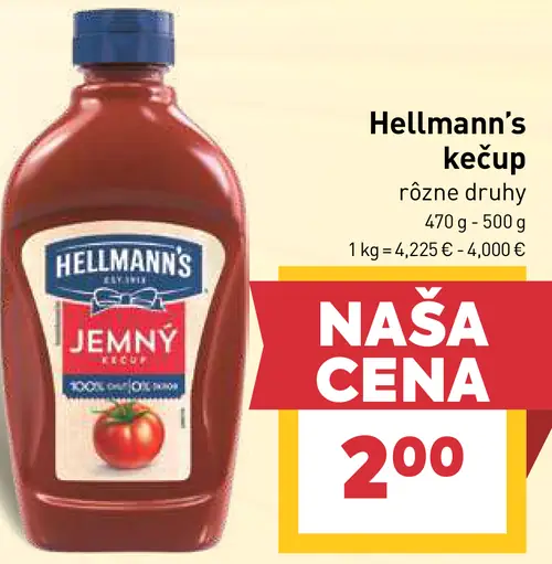Hellmann's Kečup jemne štipľavý
