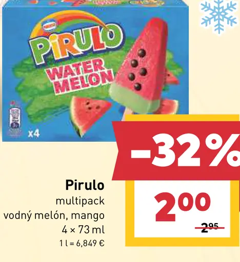 Pirulo multipack vodný melón, mango nanuky
