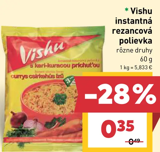 Vishu instantná rezancová polievka