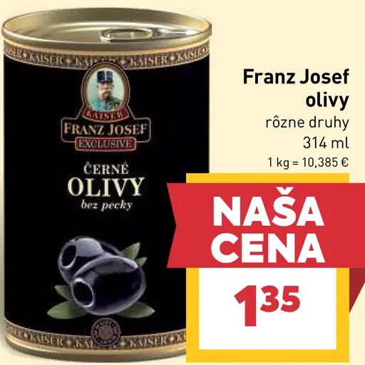 Franz Josef olivy celé alebo bez kôstok