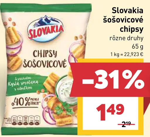 Slovakia Šošovicové chipsy