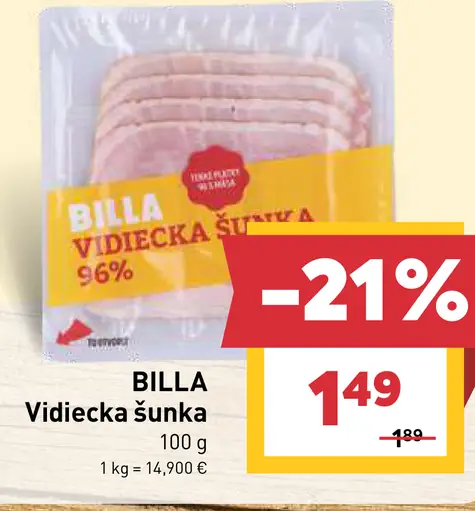 Billa Vidiecka šunka