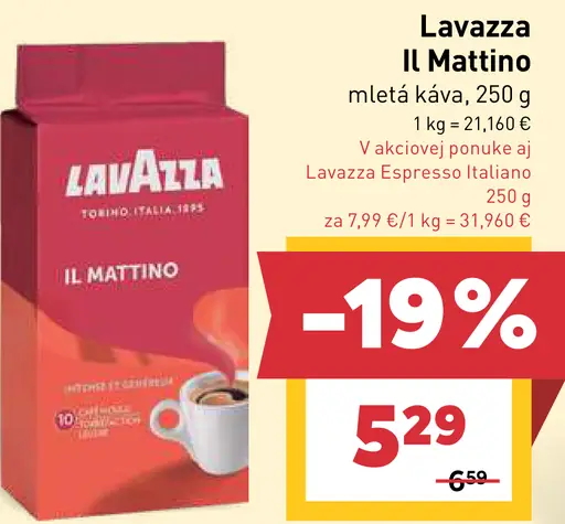Lavazza il mattino mletá káva