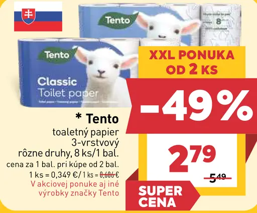 Tento toaletný papier 3-vrstvový