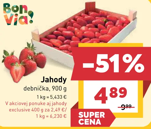 Bon Via jahody v debničke