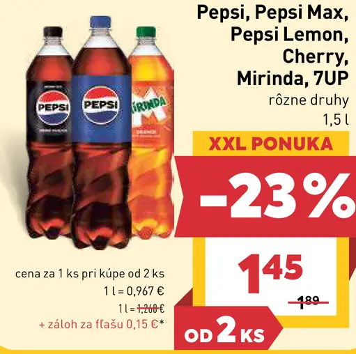 Pepsi, Pepsi Max, Pepsi Lemon, Cherry, Mirinda, 7UP