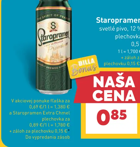 Staropramen Svetlé pivo 10 % plechovka