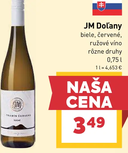 JM Doľany biele, červené, ružové víno