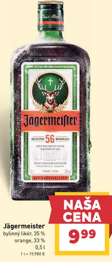 Jägermeister bylinný likér s pomarančom