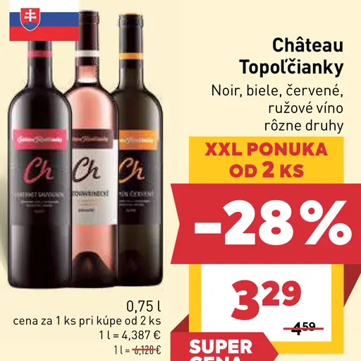 Château Topoľčianky rôzne druhy vína červené, ružové, biele víno
