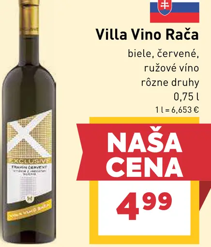 Villa Vino Rača Exclusíve neskorý zber biele, červené, ružové víno