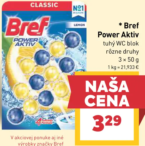 Bref Power Aktiv tuhý WC blok rôzne druhy