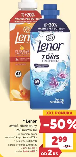 Lenor aviváž rôzne druhy