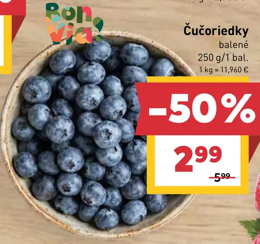 Čučoriedky balené