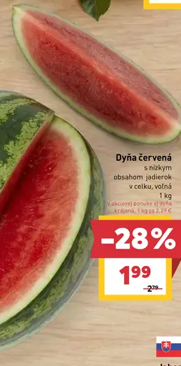 Dyňa červená s nízkym obsahom jadierok