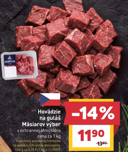 Hovädzie na guláš Mäsiarov výber v ochrannej atmosfére