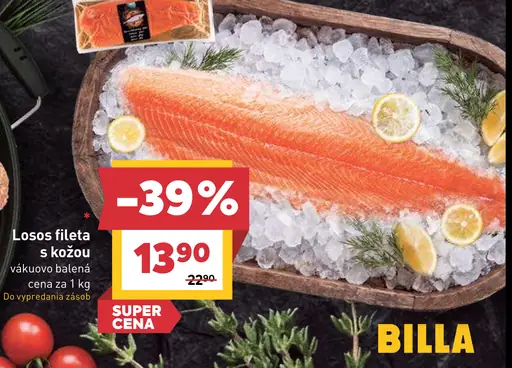 Losos fileta s kožou vákuovo balená