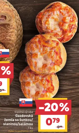 BILLA Gazdovská žemľa so šunkou/slaninou/salámou