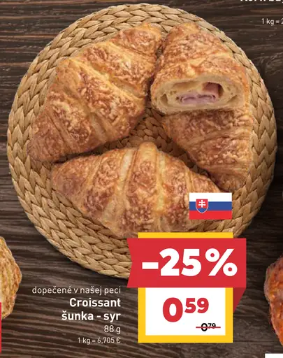 BILLA Croissant šunka syr