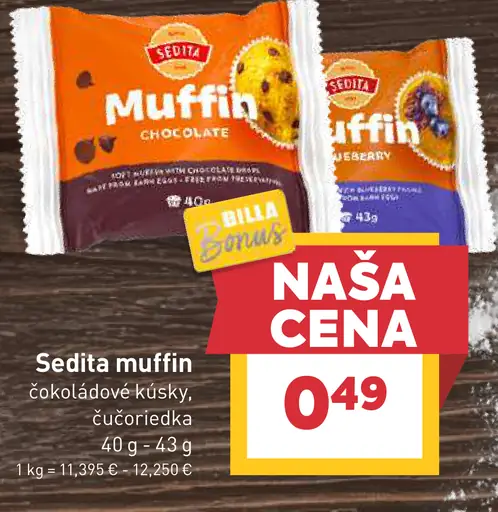 Sedita muffin čučoriedka, čokoláda