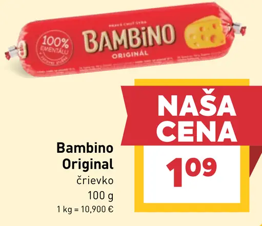 Bambino Original Maxi črievko tavený syr